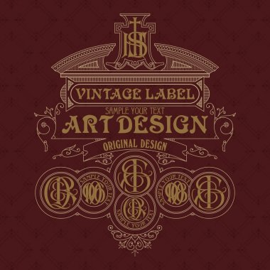 Eski vintage kartı ile çiçek süsleme - vektör