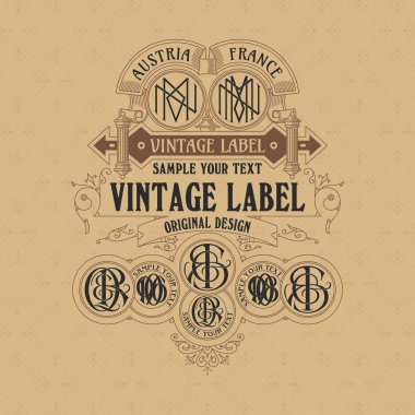 Eski vintage kartı ile çiçek süsleme - vektör