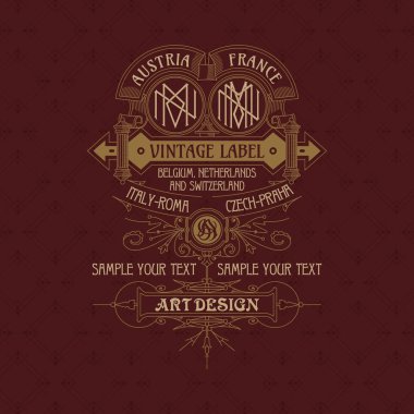 Eski vintage kartı ile çiçek süsleme - vektör