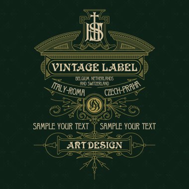 Eski vintage kartı ile çiçek süsleme - vektör