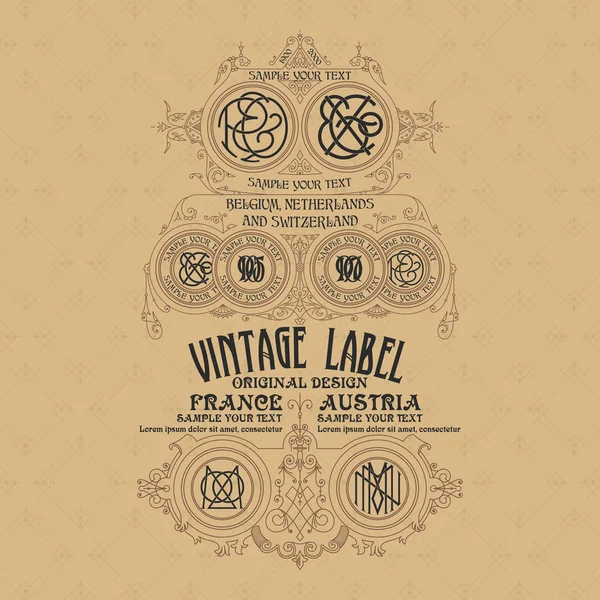 Eski vintage kartı ile çiçek süsleme - vektör