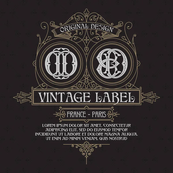 Eski vintage kartı ile çiçek süsleme - vektör