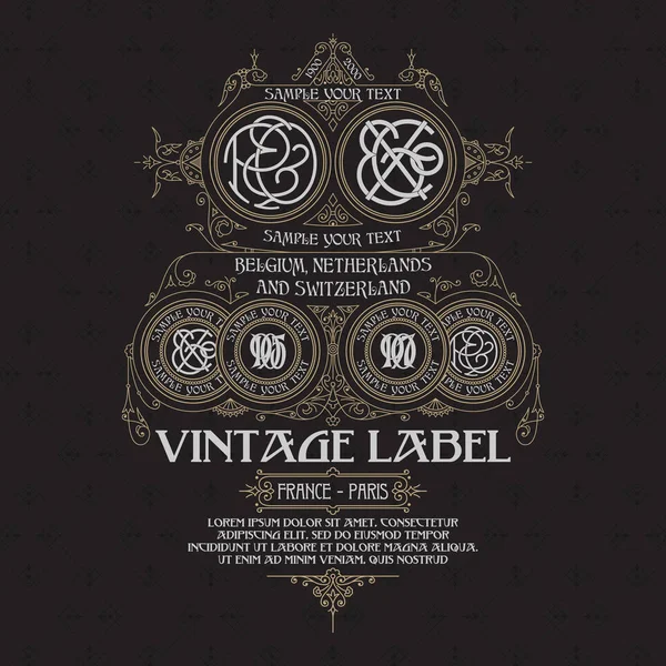 Eski vintage kartı ile çiçek süsleme - vektör