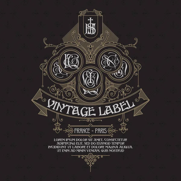 Eski vintage kartı ile çiçek süsleme - vektör