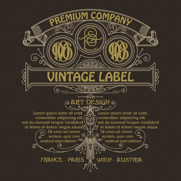 Eski vintage kartı ile çiçek süsleme - vektör