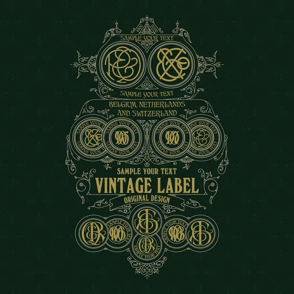 Eski vintage kartı ile çiçek süsleme - vektör