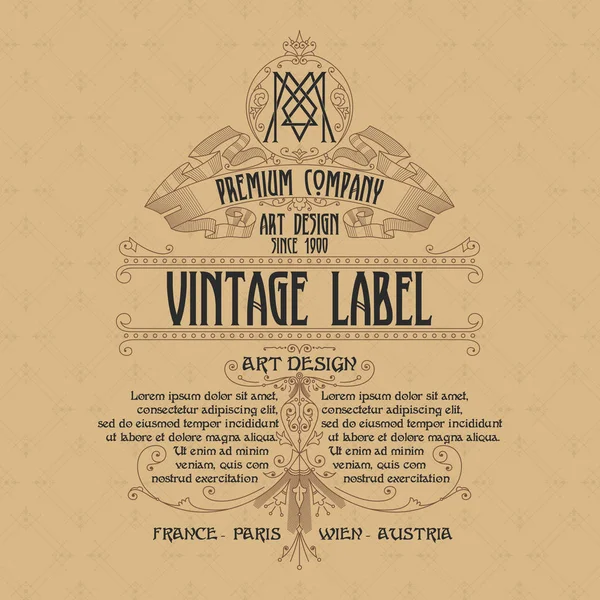 Eski vintage kartı ile çiçek süsleme - vektör