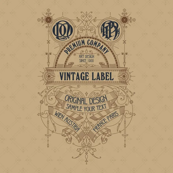 Eski vintage kartı ile çiçek süsleme - vektör