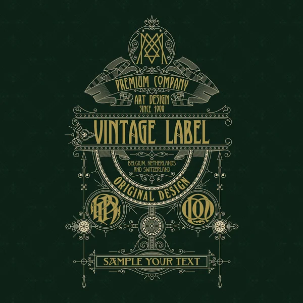 Eski vintage kartı ile çiçek süsleme - vektör