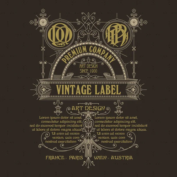 Eski vintage kartı ile çiçek süsleme - vektör