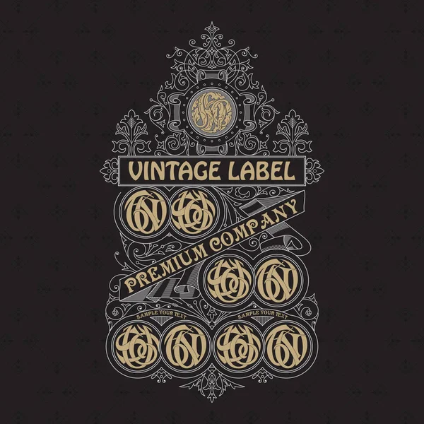 Eski vintage kartı ile çiçek süsleme - vektör