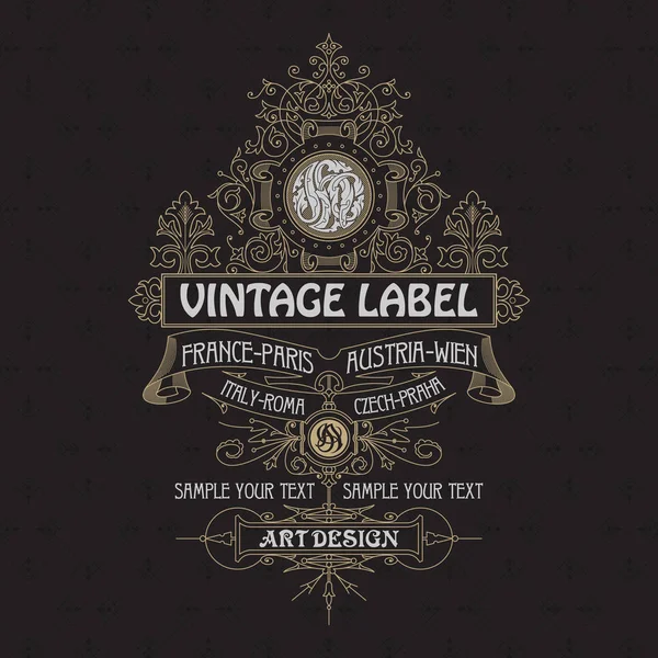 Eski vintage kartı ile çiçek süsleme - vektör