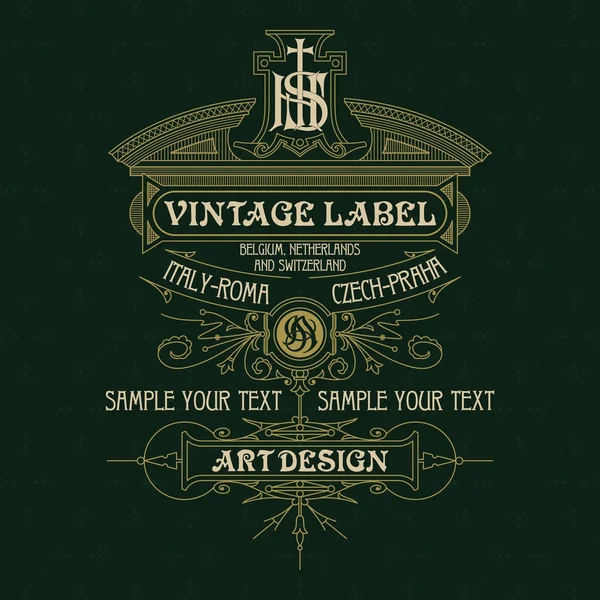 Eski vintage kartı ile çiçek süsleme - vektör