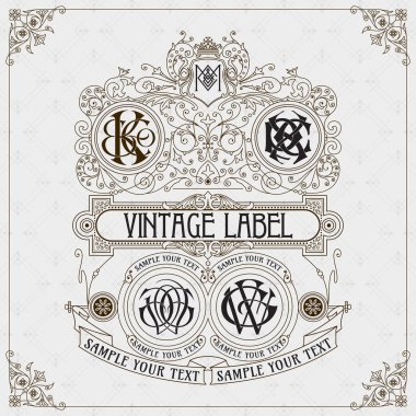 Eski vintage kartı ile çiçek süsleme - vektör