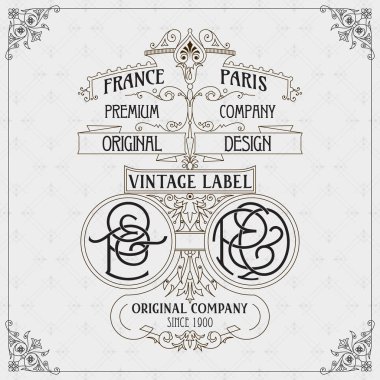 Eski vintage kartı ile çiçek süsleme - vektör