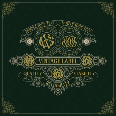 Eski vintage kartı ile çiçek süsleme - vektör