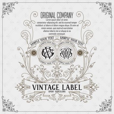 Eski vintage kartı ile çiçek süsleme - vektör