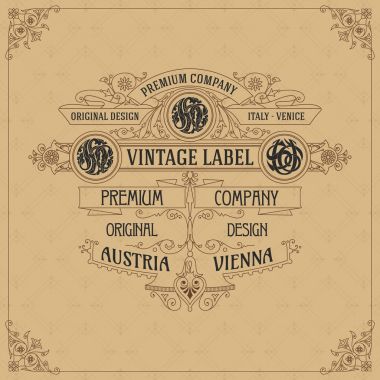 Eski vintage kartı ile çiçek süsleme - vektör