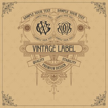 Eski vintage kartı ile çiçek süsleme - vektör