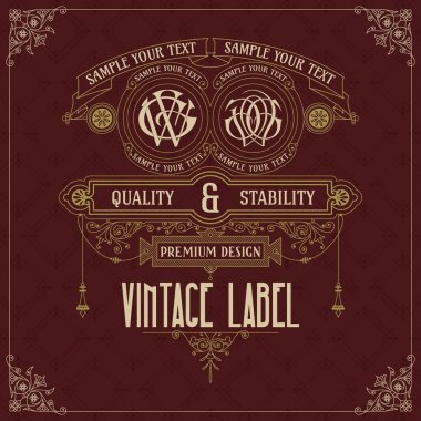 Eski vintage kartı ile çiçek süsleme - vektör