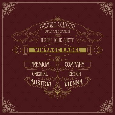 Eski vintage kartı ile çiçek süsleme - vektör