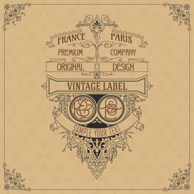 Eski vintage kartı ile çiçek süsleme - vektör