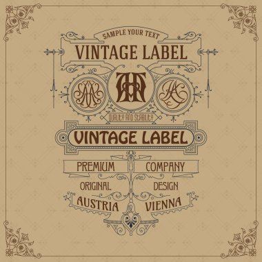 Eski vintage kartı ile çiçek süsleme - vektör