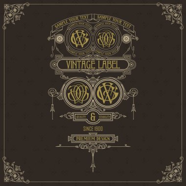 Eski vintage kartı ile çiçek süsleme - vektör