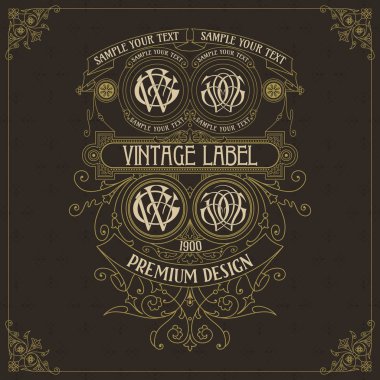 Eski vintage kartı ile çiçek süsleme - vektör