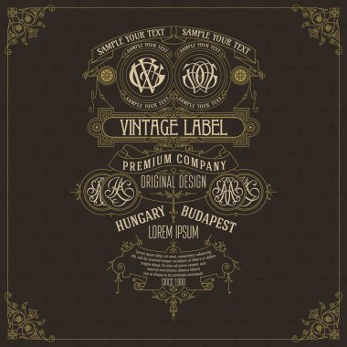 Eski vintage kartı ile çiçek süsleme - vektör