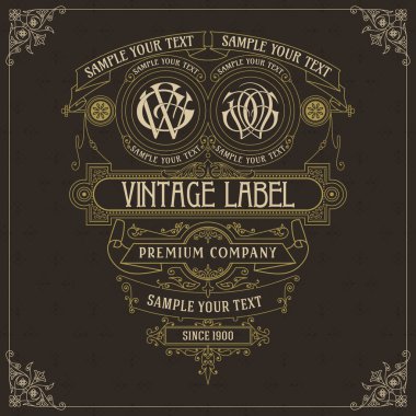 Eski vintage kartı ile çiçek süsleme - vektör