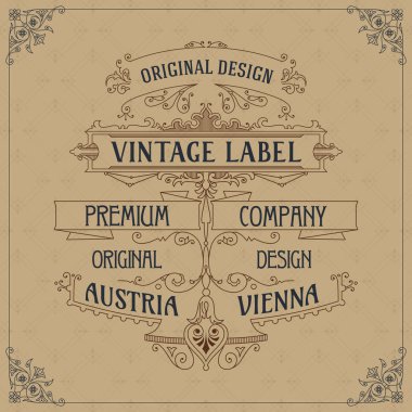 Eski vintage kartı ile çiçek süsleme - vektör