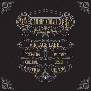 Eski vintage kartı ile çiçek süsleme - vektör