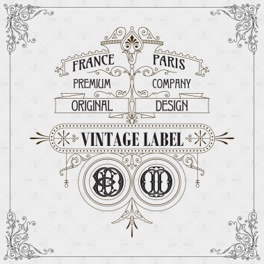 Eski vintage kartı ile çiçek süsleme - vektör