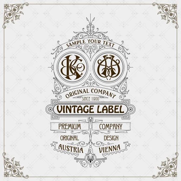 Eski vintage kartı ile çiçek süsleme - vektör