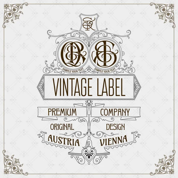 Eski vintage kartı ile çiçek süsleme - vektör