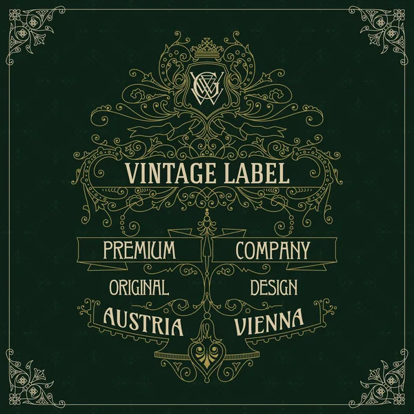 Eski vintage kartı ile çiçek süsleme - vektör