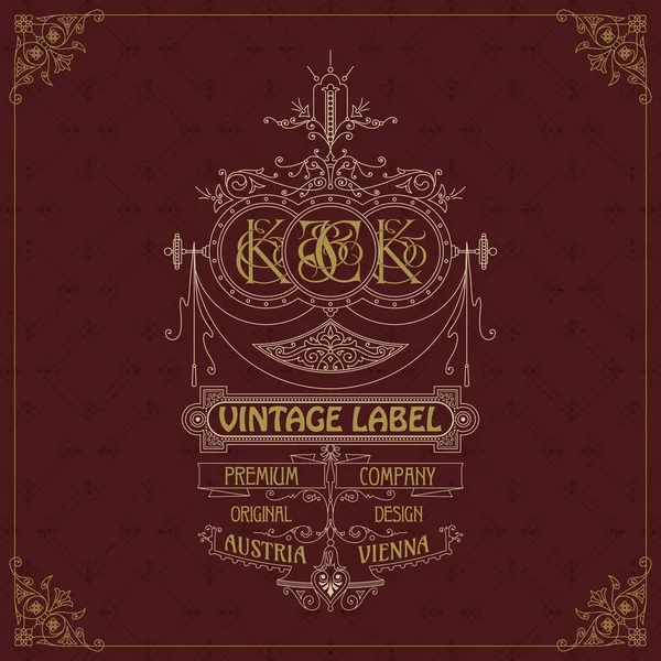 Eski vintage kartı ile çiçek süsleme - vektör