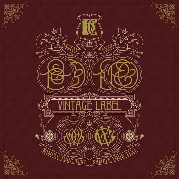 Eski vintage kartı ile çiçek süsleme - vektör