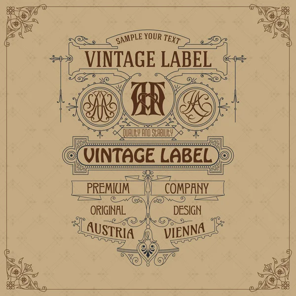 Eski vintage kartı ile çiçek süsleme - vektör