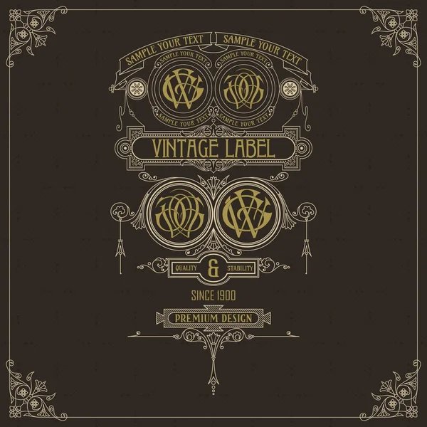 Eski vintage kartı ile çiçek süsleme - vektör