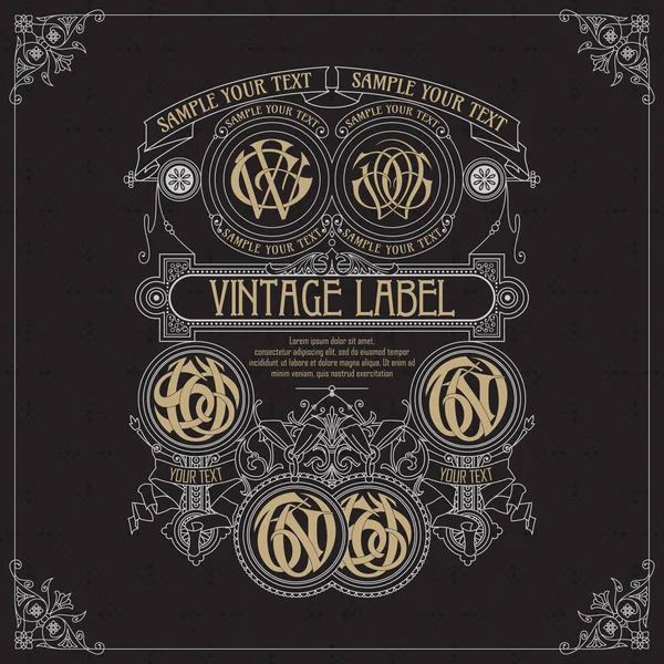 Eski vintage kartı ile çiçek süsleme - vektör