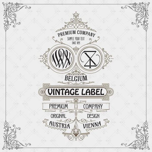 Eski vintage kartı ile çiçek süsleme - vektör