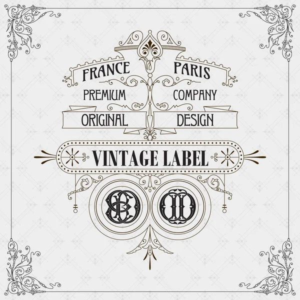 Eski vintage kartı ile çiçek süsleme - vektör