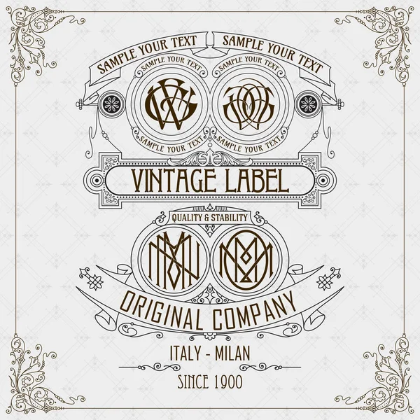 Eski vintage kartı ile çiçek süsleme - vektör