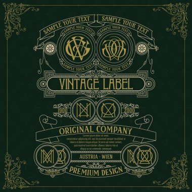 Eski vintage kartı ile çiçek süsleme - vektör