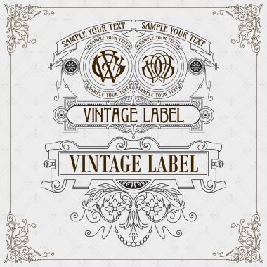 Eski vintage kartı ile çiçek süsleme - vektör