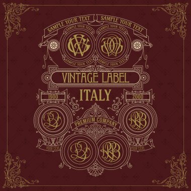 Eski vintage kartı ile çiçek süsleme - vektör