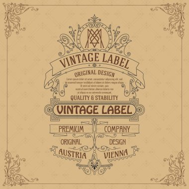 Eski vintage kartı ile çiçek süsleme - vektör