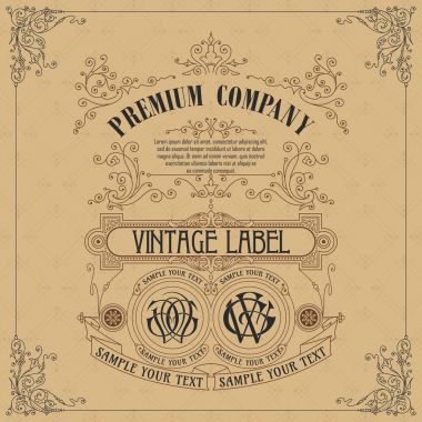 Eski vintage kartı ile çiçek süsleme - vektör